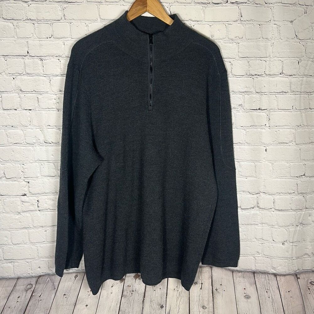 Vineyard Vines Navy Classic Shep Shirt Quarter Zip Sweatshirt XXL Wool Blend